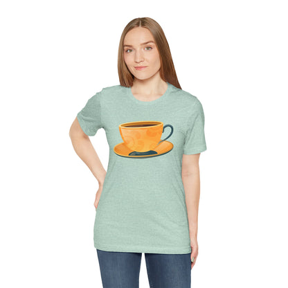 Unisex Jersey Short Sleeve Tee - Elegant British Tea Cup - Classic Tea Time Style