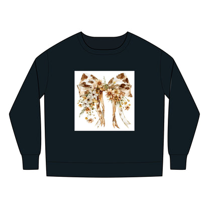 Toddler  Sweatshirt -  Rustic Floral Cowhide Bow Illustration - Cozy Kids Wear for All Occasions
