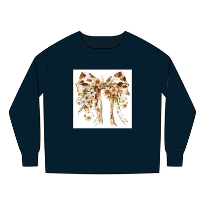 Toddler  Sweatshirt -  Rustic Floral Cowhide Bow Illustration - Cozy Kids Wear for All Occasions