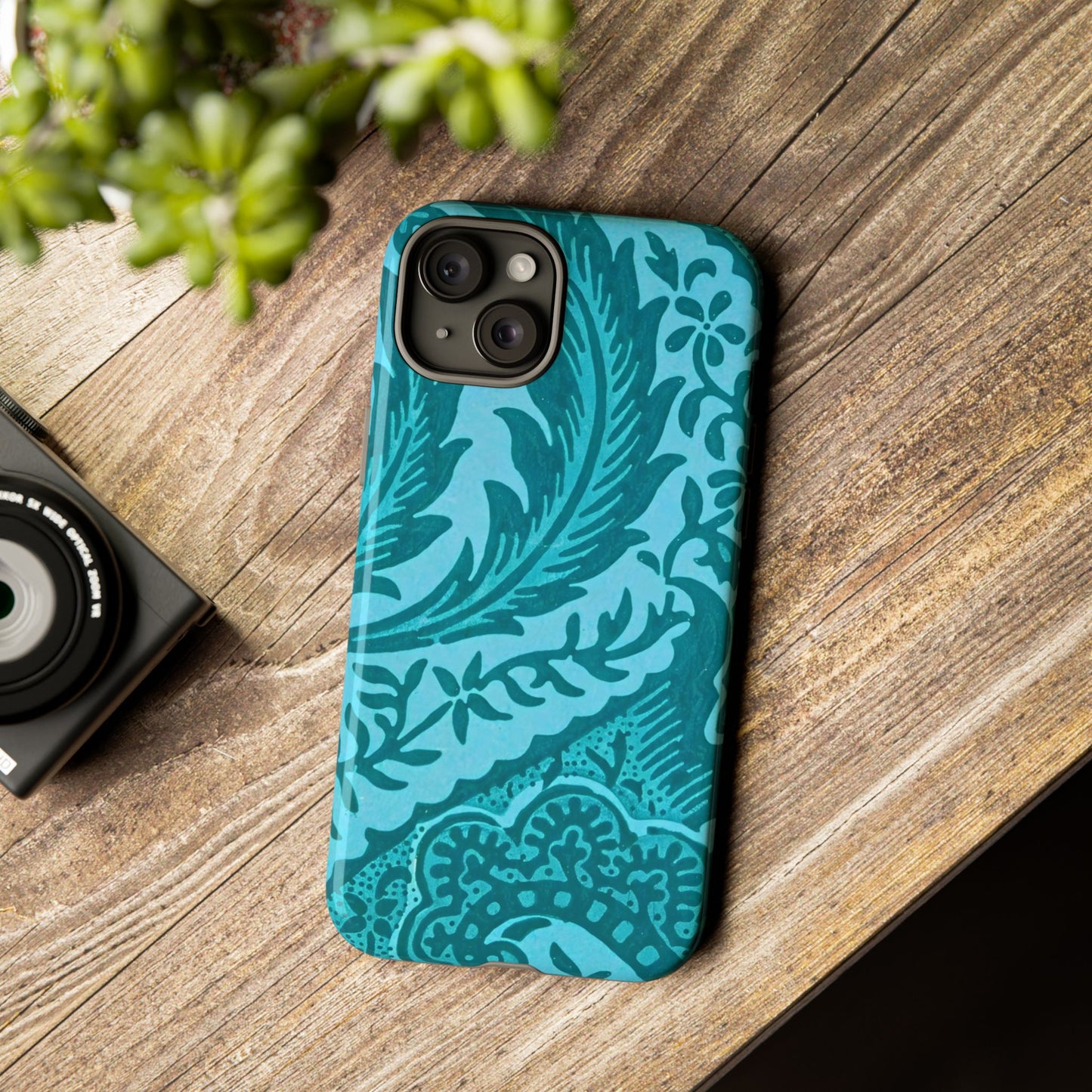 Protective Phone Case with Elegant Teal Design, Tough Cases, Floral Phone Cover, Stylish Smartphone Protection, Gifts for Her, Trendy [...]