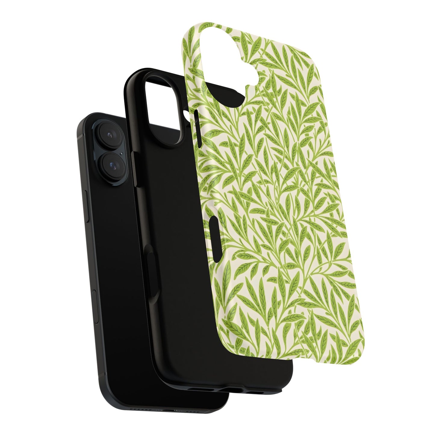 Green Leaf iPhone Case, Tough Cases, Botanical Phone Protection, Eco-Friendly Cover, Nature Lover Gift, Trendy Cell Phone Accessory