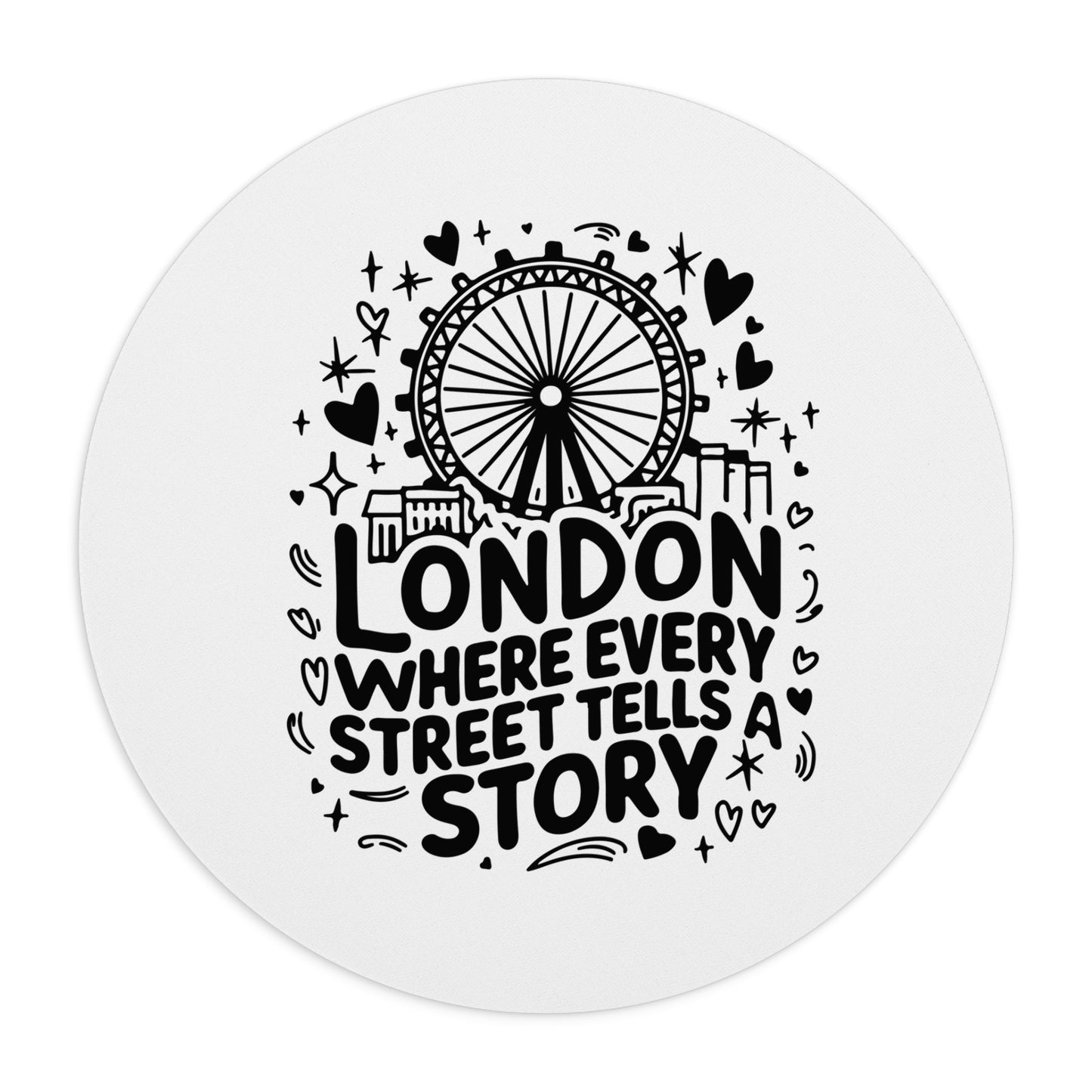 London Story Mouse Pad - City Lover Gift, Cute Desk Accessory, Home Office Decor, Travel Enthusiast, Unique Mousemat