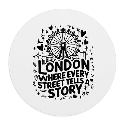 London Story Mouse Pad - City Lover Gift, Cute Desk Accessory, Home Office Decor, Travel Enthusiast, Unique Mousemat