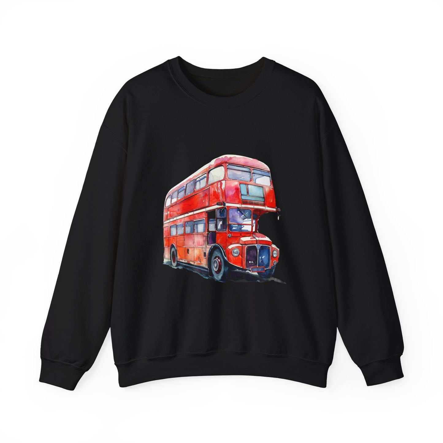 Unisex Heavy Blend™ Crewneck Sweatshirt Trendy - London Transport Red Double-Decker Bus