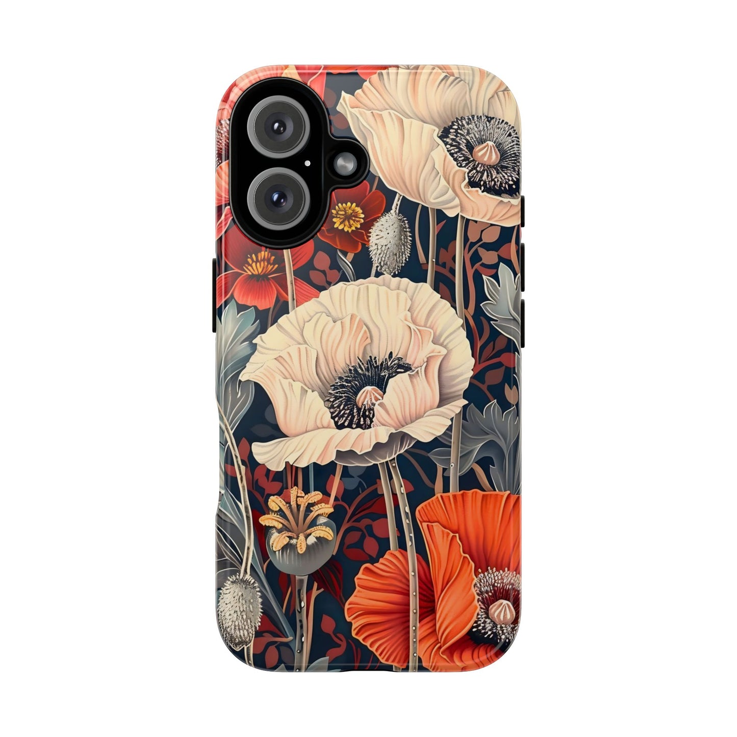 Floral iPhone Case, Tough Phone Cover, Artistic Protection, Flower Design, Unique Gift for Her, Phone Accessory, Trendy Tech