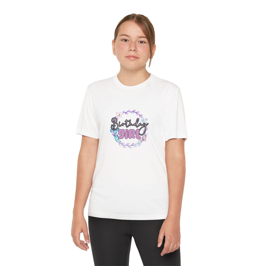 Birthday Girl -Youth Tee - Fun Floral Design for Celebrations