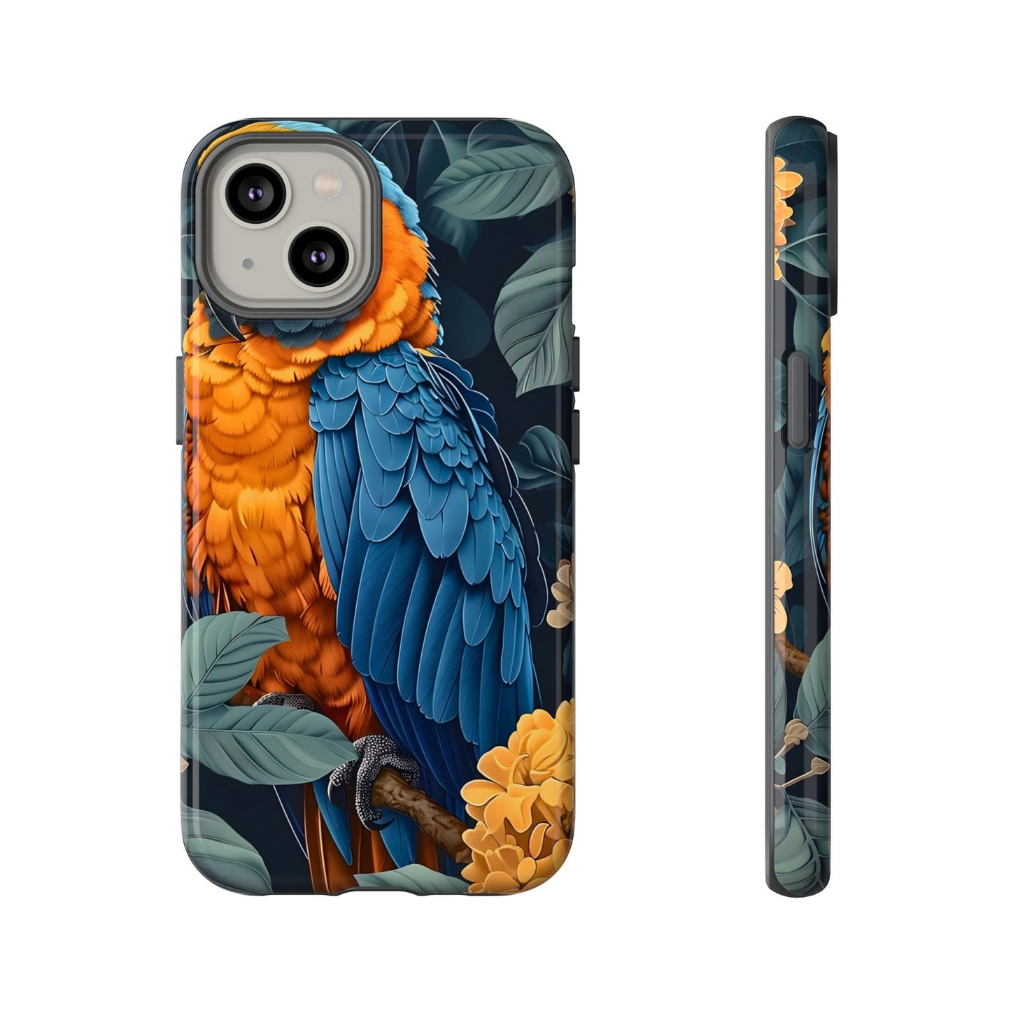Tropical Parrot Phone Case - Tough Cases, Colorful Phone Cover, Nature Lover Gift, Floral Design, Bird Lover Accessory