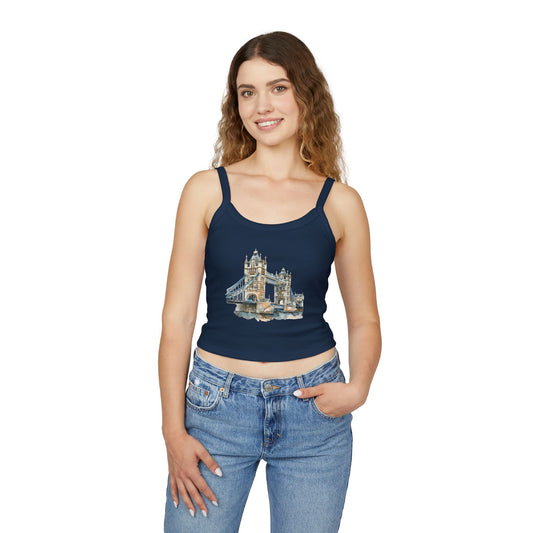 Women's Spaghetti Strap Tank Top - London Bridge - Iconic Landmark and Historical Beauty