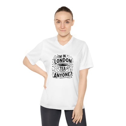 Women's Performance V-Neck T-Shirt - I'm in London tea Anyone?