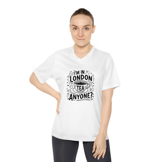 Women's Performance V-Neck T-Shirt - I'm in London tea Anyone?