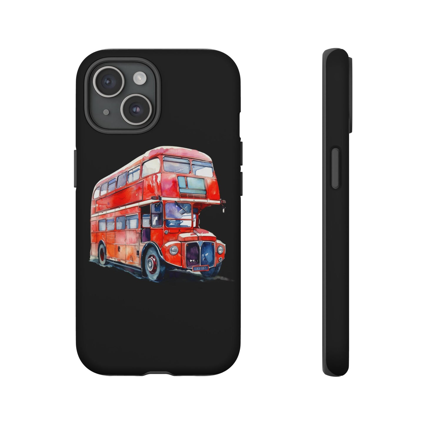 London Bus Phone Case, Tough iPhone Cover, Unique Gift for Travelers, Vintage Style Accessories, Holiday Present Idea