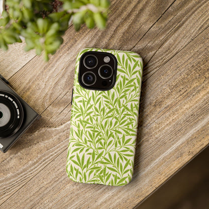 Green Leaf iPhone Case, Tough Cases, Botanical Phone Protection, Eco-Friendly Cover, Nature Lover Gift, Trendy Cell Phone Accessory