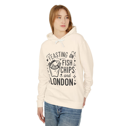 Unisex Lightweight Hooded Sweatshirt - Fish Chips and London