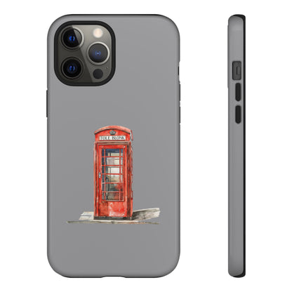 Red Phone Booth Phone Case, Vintage Style Case, Tough Cases for Gifts, Quirky Phone Accessories, Travel Lover's Gift
