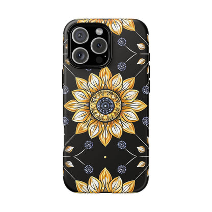 Floral Phone Case with Mandala Design, Tough Cases for iPhone & Samsung, Boho Style, Gift for Her, Unique Accessories