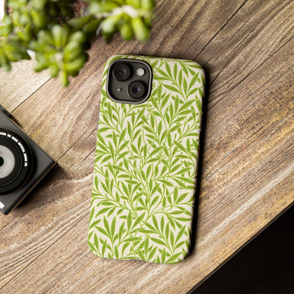 Green Leaf iPhone Case, Tough Cases, Botanical Phone Protection, Eco-Friendly Cover, Nature Lover Gift, Trendy Cell Phone Accessory