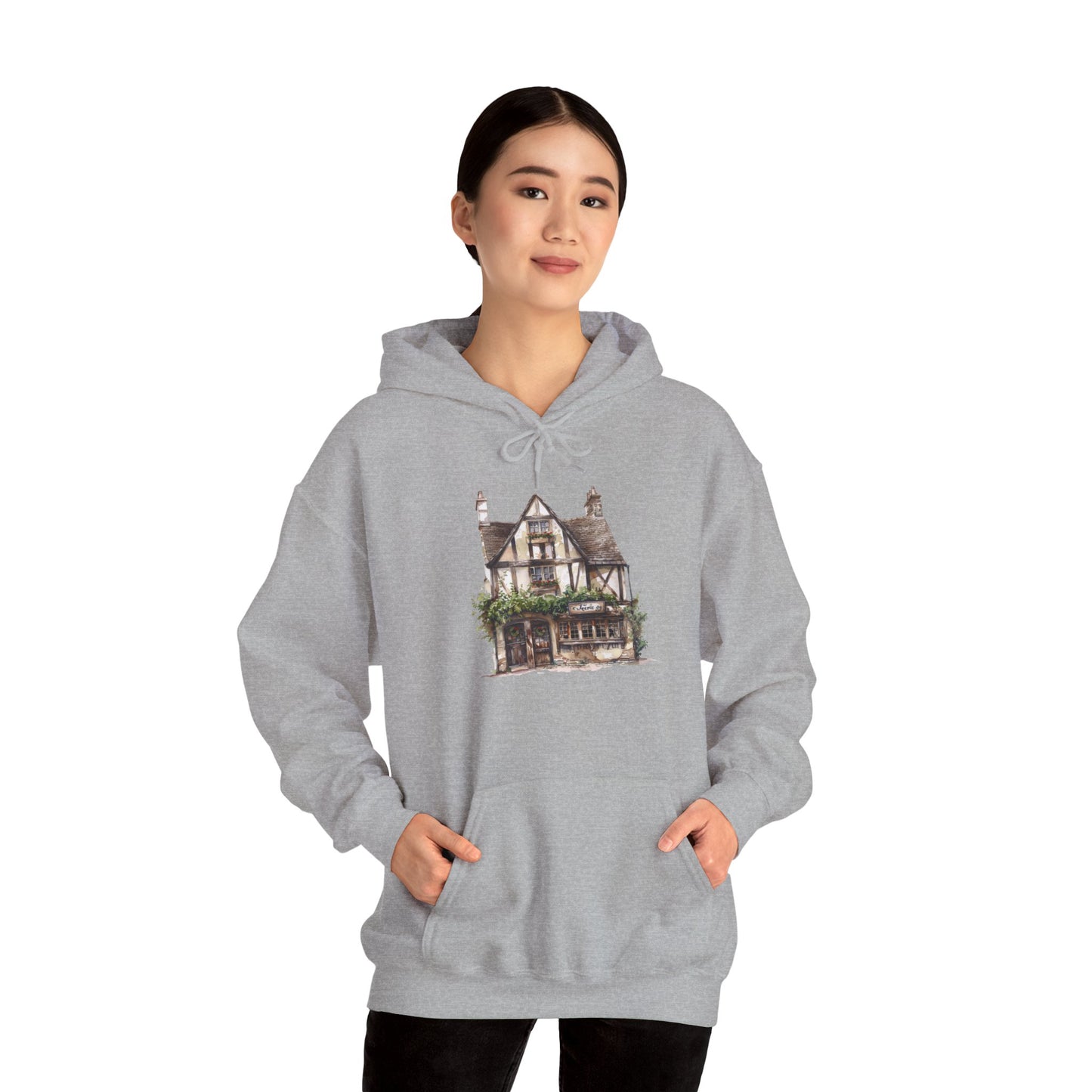 Unisex Heavy Blend™ Hooded Sweatshirt - Elegant British Village Homes