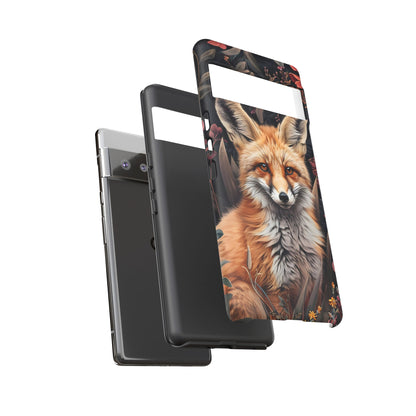Fox Floral Phone Case, Tough Cases for Animal Lovers, Nature Themed Gift, Cute Phone Cover, Wild Fox Protector