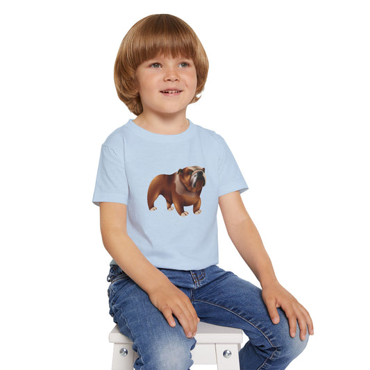 Cute Bulldog Toddler T-Shirt - Heavy Cotton Tee for Animal Lovers