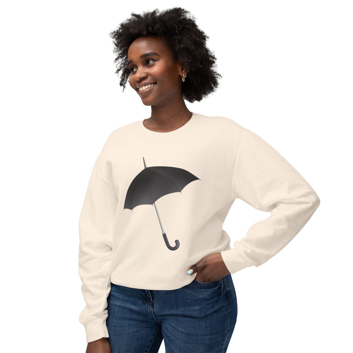 Unisex Lightweight Crewneck Sweatshirt - Regal Royal Umbrella - Elegant and Majestic Design