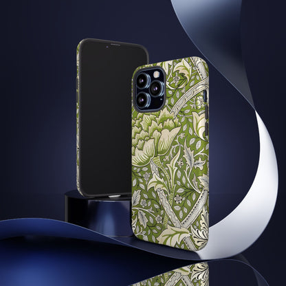 Stylish Phone Case with Floral Design, Durable Protective Cover for iPhone, Unique Gift for Birthdays, Mother's Day, Green Aesthetic
