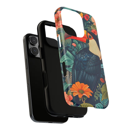 Tropical Toucan Phone Case - Cute Animal Design, Nature Lover Gift, Floral Pattern, Bird Lover Accessory, Summer Vibes