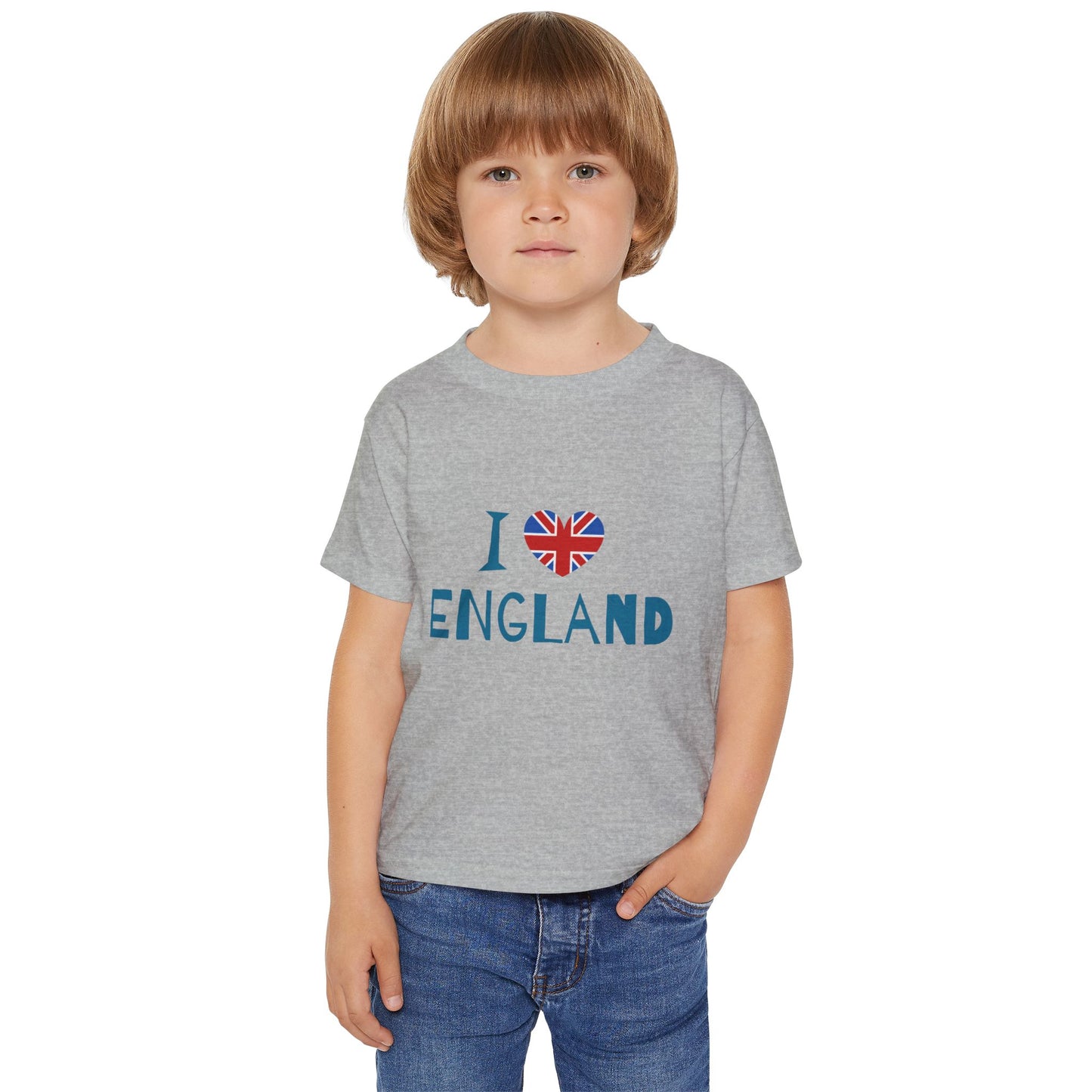 I Love England Toddler T-Shirt - Cute Cotton Tee for Kids