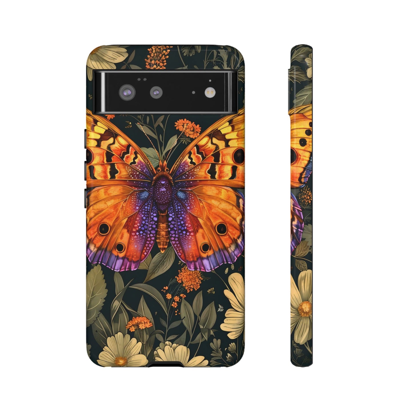 Butterfly Phone Case, Tough Cases for Nature Lovers, Vibrant Floral Design, Gift for Her, Cute Phone Accessories, Butterfly Artwork