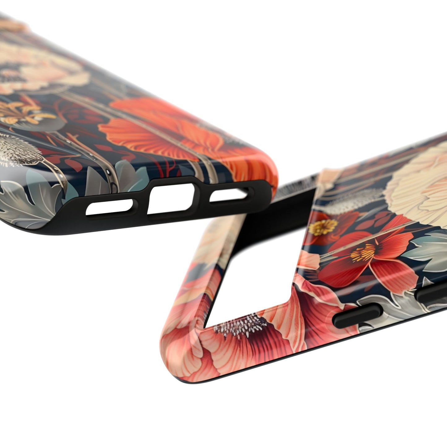 Floral iPhone Case, Tough Phone Cover, Artistic Protection, Flower Design, Unique Gift for Her, Phone Accessory, Trendy Tech