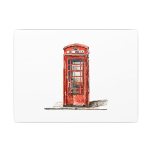 Red Telephone Booth Canvas Print, Vintage Art Decor, London Wall Art, British Theme Home Decor, Perfect Gift for Travelers