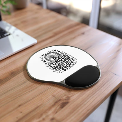 London-Themed Mouse Pad with Wrist Rest, Desk Accessory, Ideal Gift for Travelers, Home Office Decor, Unique Gift for London Lovers