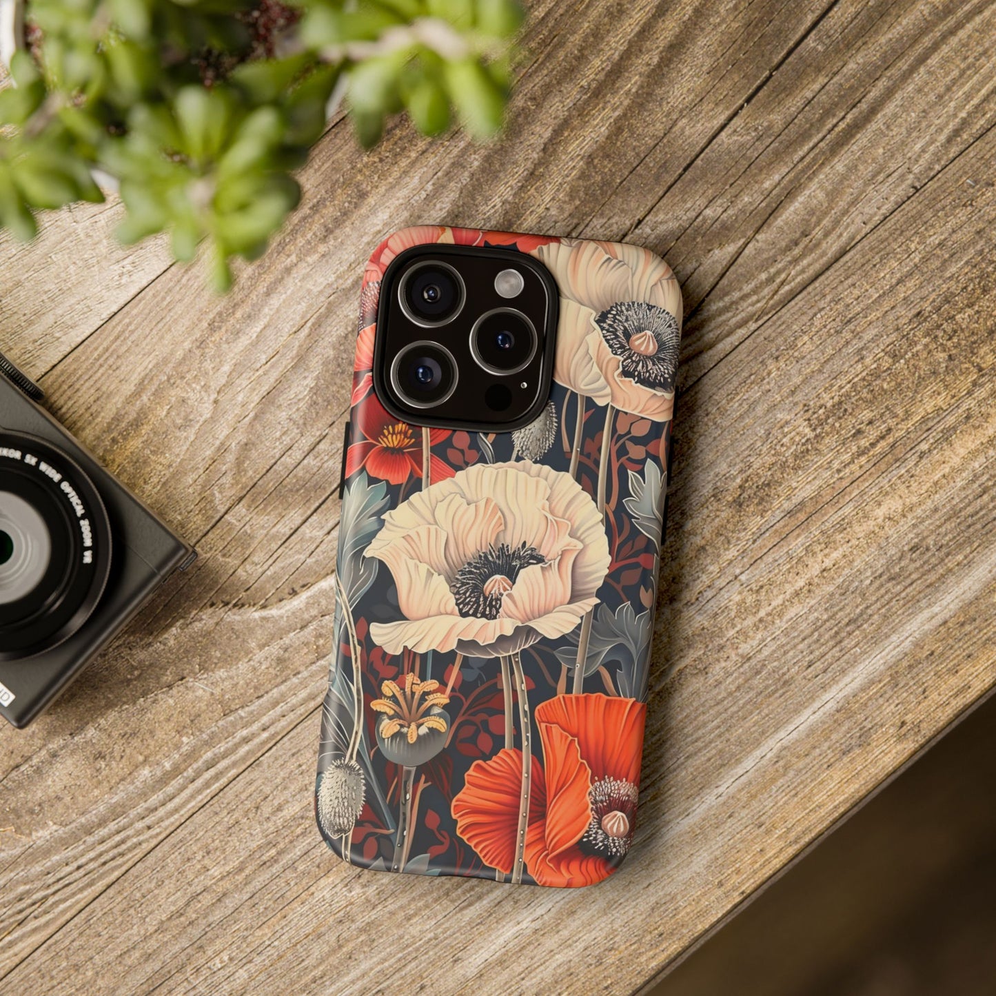 Floral iPhone Case, Tough Phone Cover, Artistic Protection, Flower Design, Unique Gift for Her, Phone Accessory, Trendy Tech