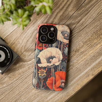 Floral iPhone Case, Tough Phone Cover, Artistic Protection, Flower Design, Unique Gift for Her, Phone Accessory, Trendy Tech