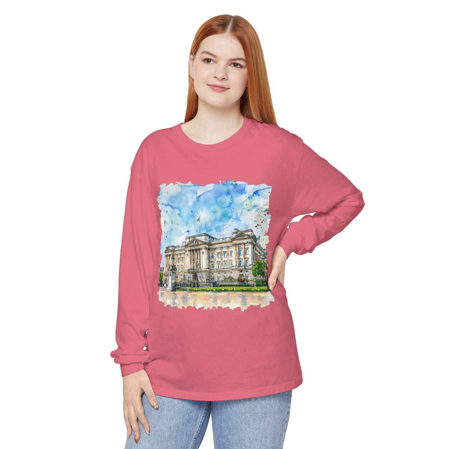 Unisex Garment-dyed Long Sleeve T-Shirt - British Nature - Scenic Landscapes and Natural Beauty