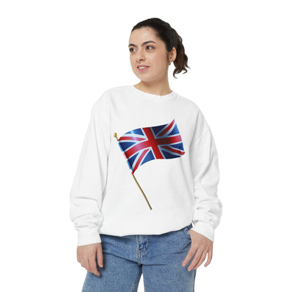 Unisex Garment-Dyed Sweatshirt - Classic UK Flag Design