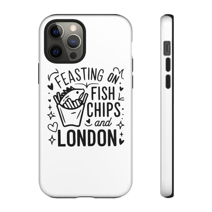 London Fish & Chips Phone Case | Fun Gift for Foodies, Travel Lovers, London Souvenir, Unique Accessories, Personalization Option