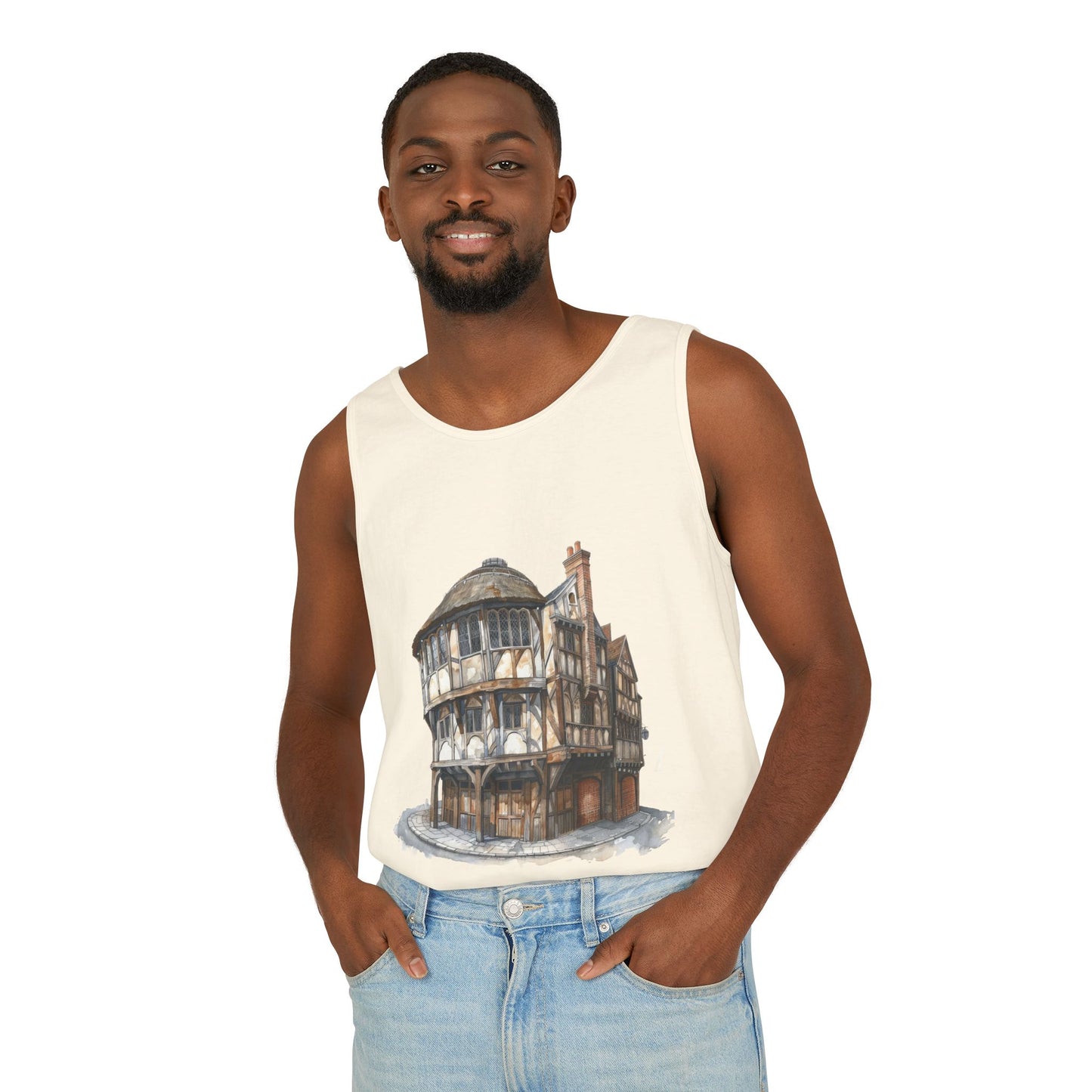 Unisex Garment-Dyed Tank Top - Cozy British Pub