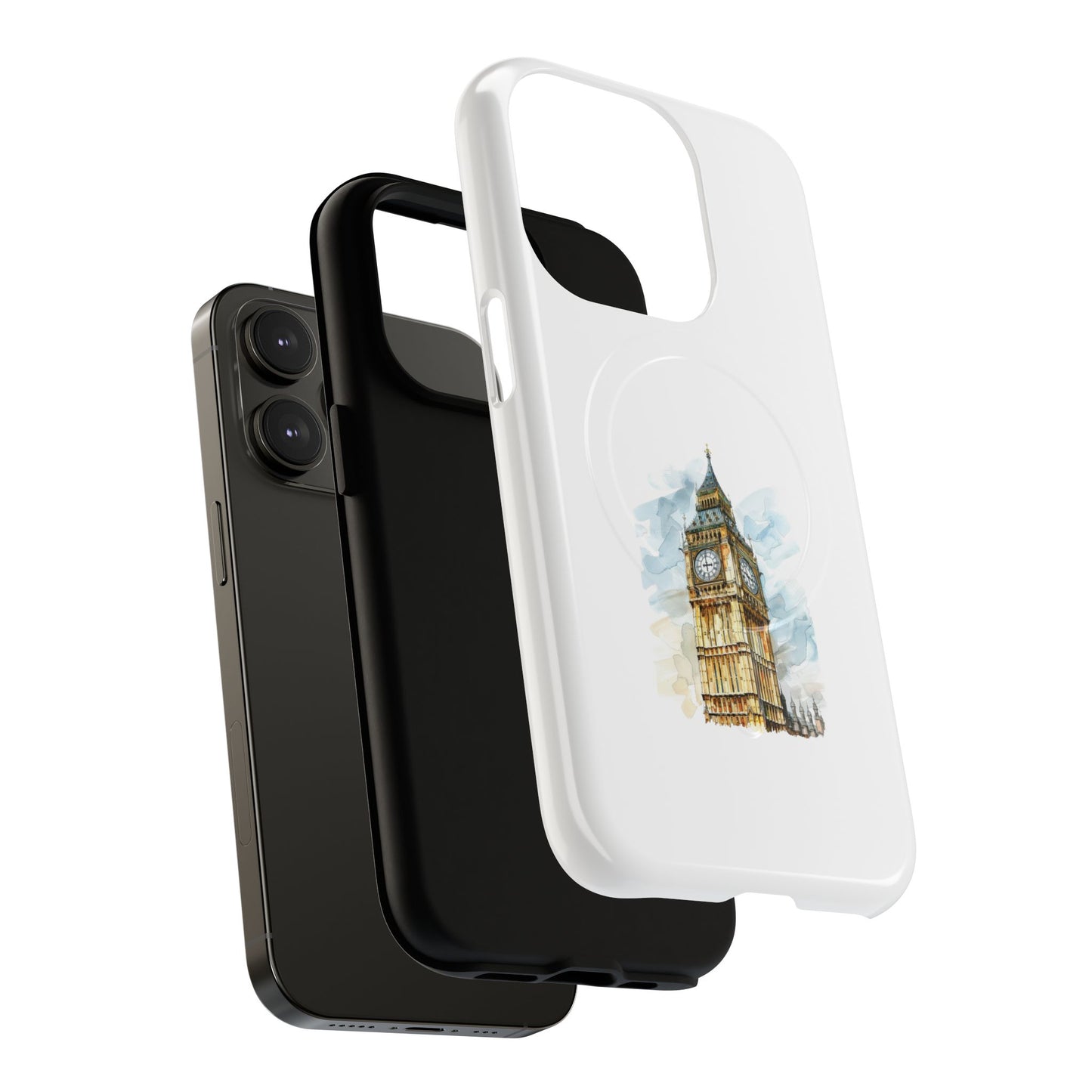 Stylish Tough Magnetic Phone Case, Protective Cell Phone Cover, London Big Ben Design, Gift for Travelers, Trendy Tech Accessories