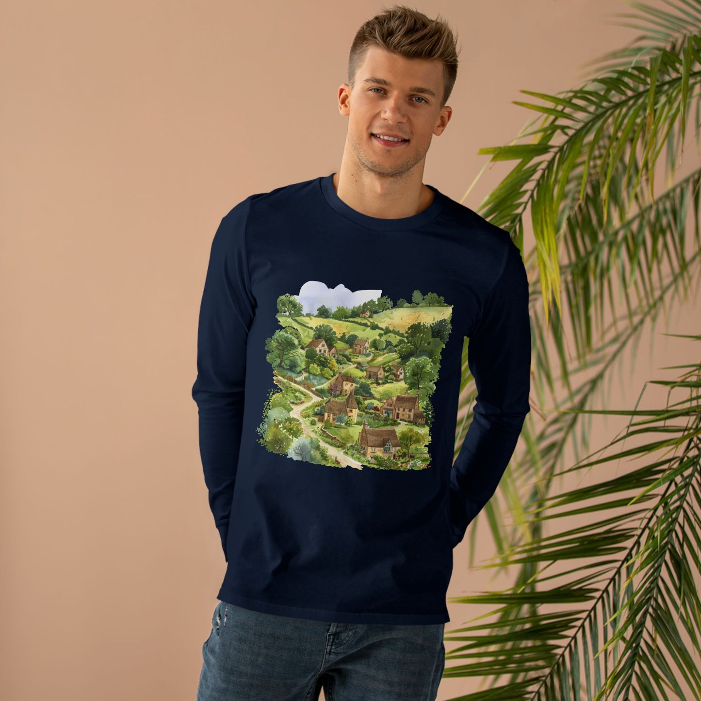 Men’s Base Longsleeve Tee - England Aesthetics - Embracing Classic British Charm and Style