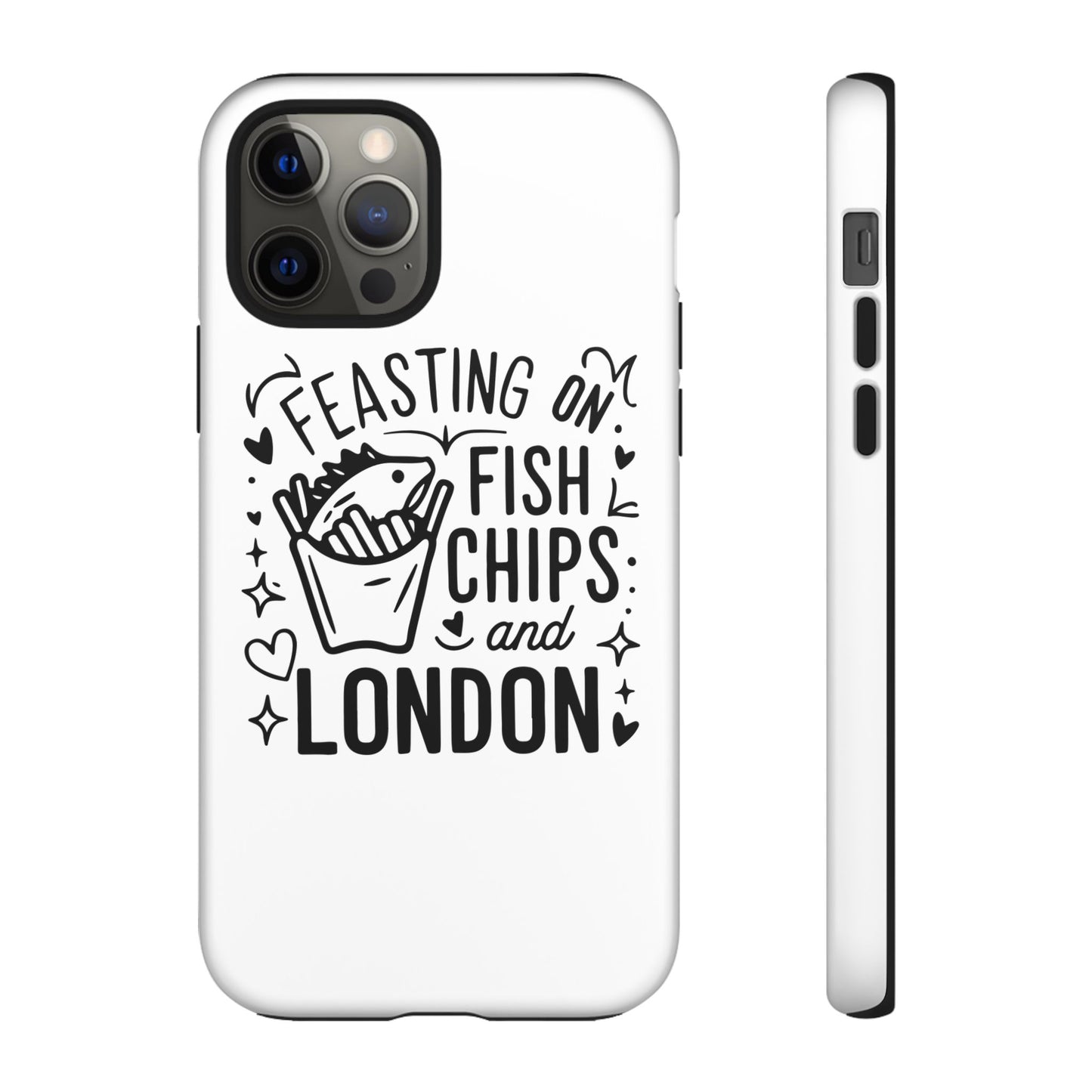 London Fish & Chips Phone Case | Fun Gift for Foodies, Travel Lovers, London Souvenir, Unique Accessories, Personalization Option