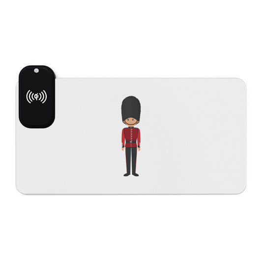 Queen’s Guard (Boy) - LED Gaming Mouse Pad with Wireless Charging, Gaming Desk Accessory, RGB Light Gaming Gear, Modern Tech Gift, Ideal for Gamers