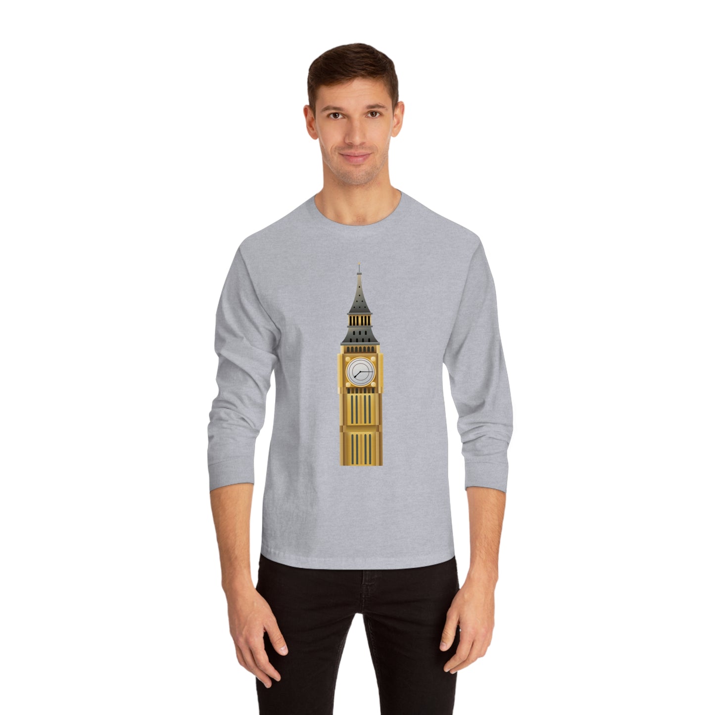 Unisex Classic Long Sleeve T-Shirt - Iconic Big Ben Clock Tower Design