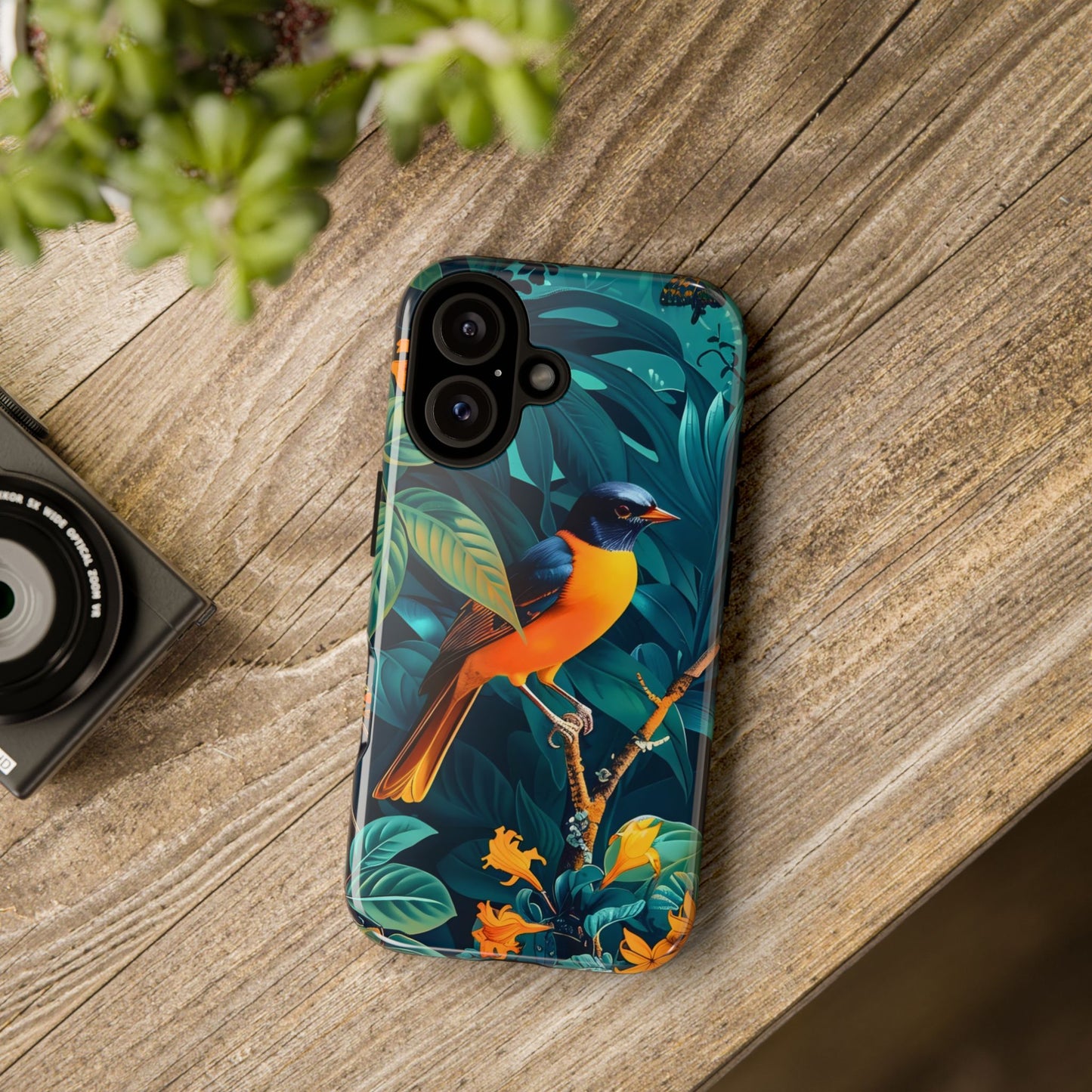 Tough Cases: Vibrant Bird Phone Case, Nature Lover Gift, Eco-Friendly Cover, Floral Design, Spring Decor