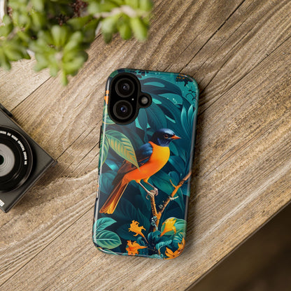 Tough Cases: Vibrant Bird Phone Case, Nature Lover Gift, Eco-Friendly Cover, Floral Design, Spring Decor