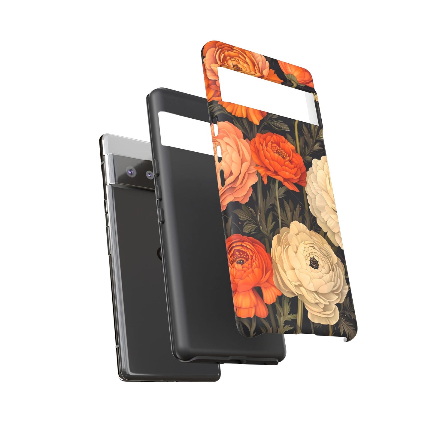Floral Phone Case with Tough Protection, Blooming Ranunculus Design, Durable Cover, Gift for Flower Lovers, Eco-Friendly Phone Accessory
