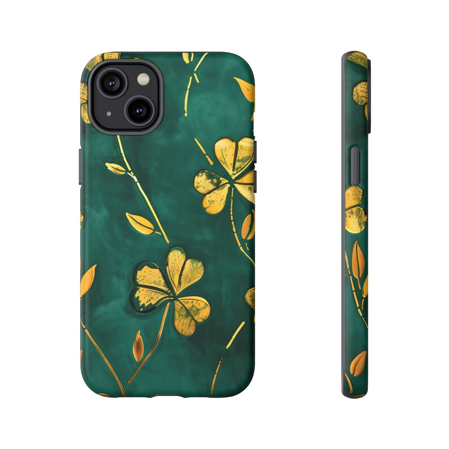 Floral Phone Case with Gold Accents, Tough Phone Cover, Stylish Phone Protector, Unique Gift for Her, Nature Lover Accessory