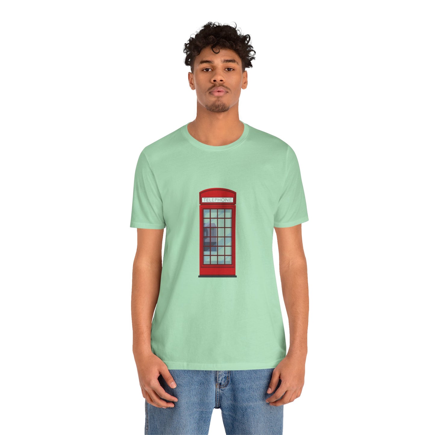 Unisex Jersey Short Sleeve Tee - Iconic British Public Phone Booth