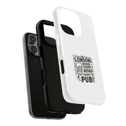 London Pub Themed Tough Magnetic Case for Phone, Unique Phone Accessories, Gift for Travelers, Fun Drink Lovers, Birthday or Travel Gift