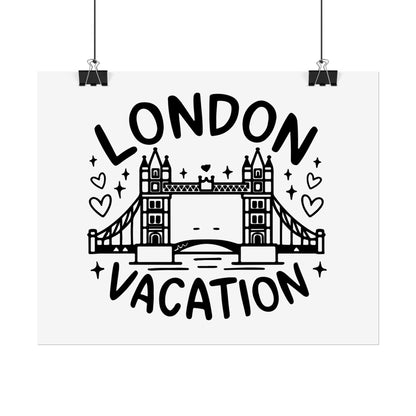 London Vacation Rolled Poster - Travel Decor for Home, Wall Art Print, Gift for Travelers, London Artwork, Holiday Gift Idea