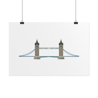 Tower Bridge Rolled Poster, London City Decor, Wall Art, Gift for Travelers, Home Aesthetic, UK Wall Art